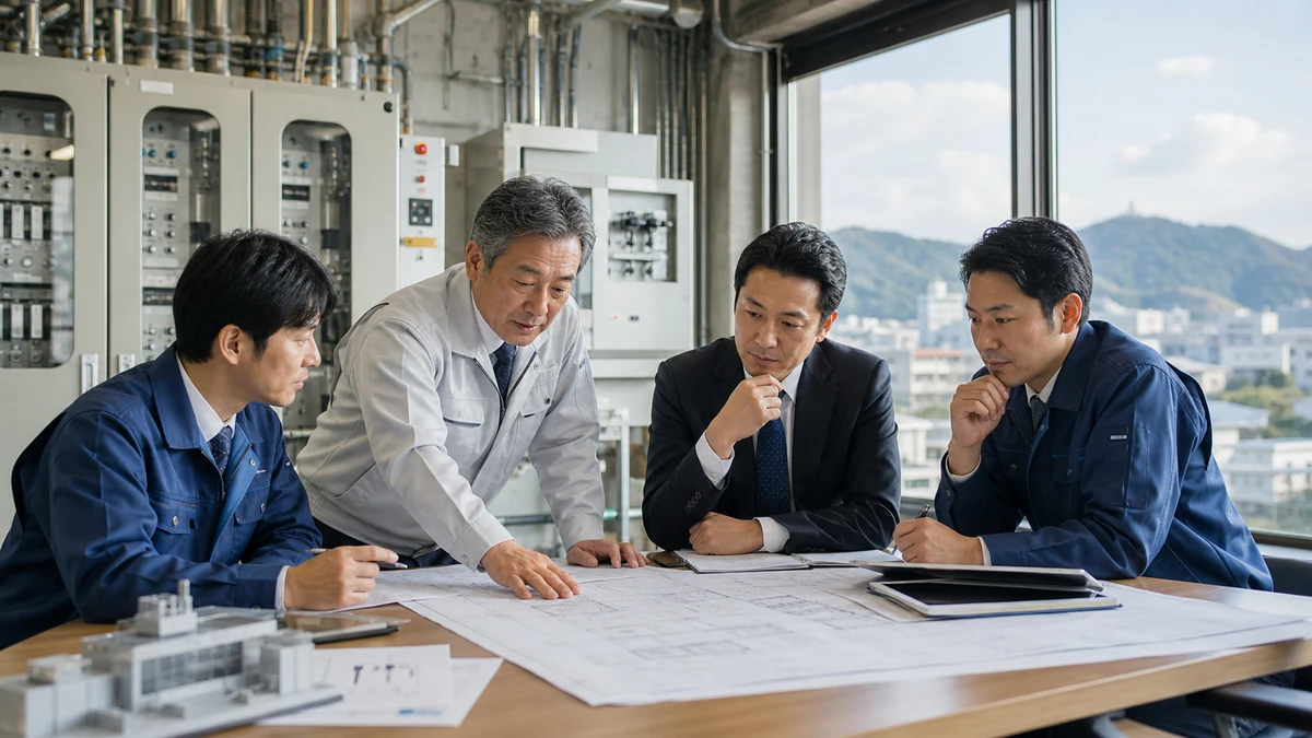 電気・設備工事会社M&Aで岡山の受注基盤を承継する電気設備工事現場の実務イメージ
